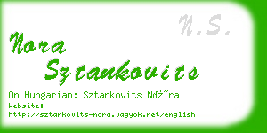 nora sztankovits business card